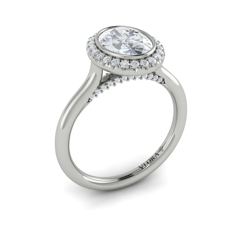 Vlora Halo Engagement Ring VSH20273-OV15-14WG Vlora Halo Engagement Ring VSH20273-OV15-14WG