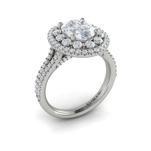 Vlora Halo Engagement Ring VSH20136-OV20-14WG Vlora Halo Engagement Ring VSH20136-OV20-14WG