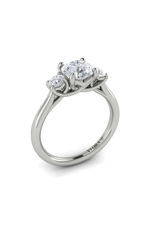 Vlora  Three Stone Round Engagement Ring VST20001-RD10-14WG