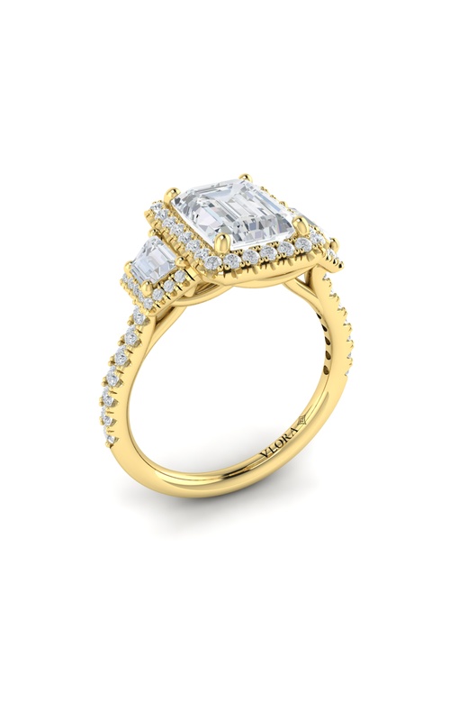Vlora Three Stone, Halo Engagement Rings