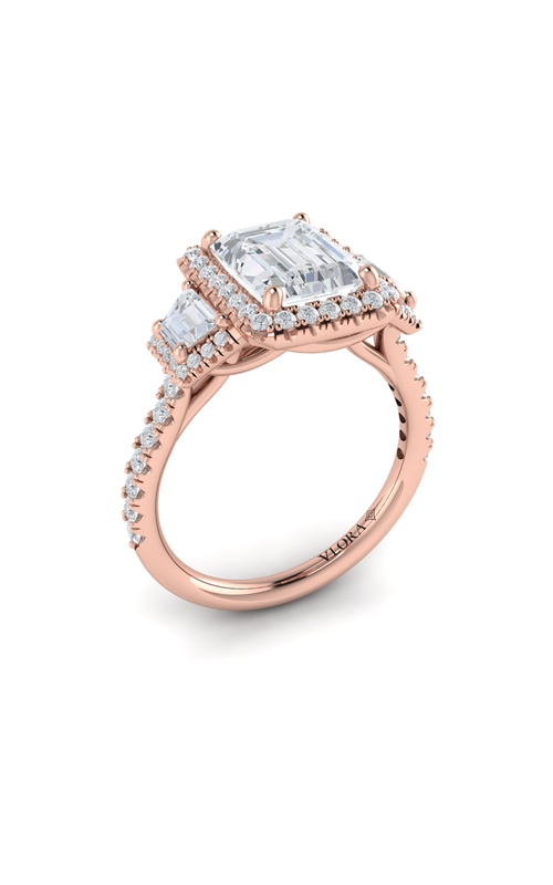 Vlora Three Stone, Halo Engagement Rings