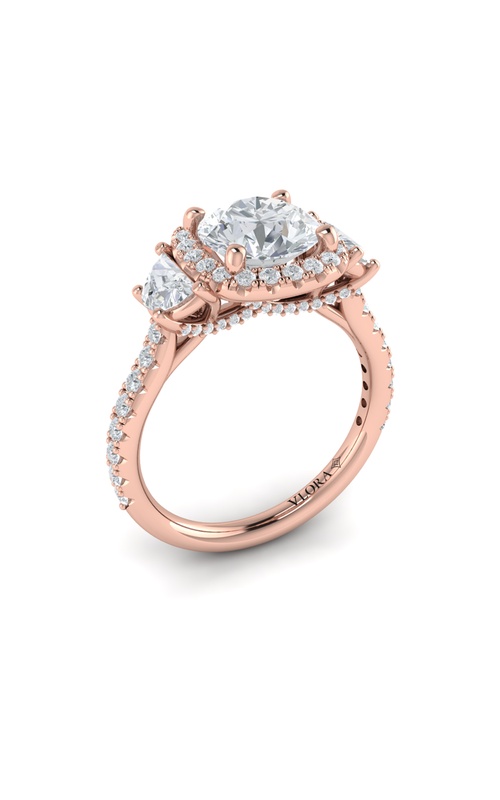 Vlora Three Stone, Halo Engagement Rings