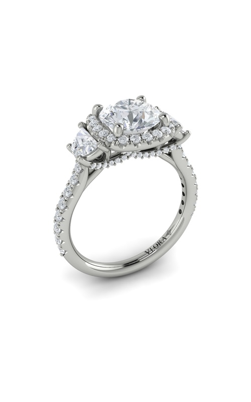 Vlora Three Stone, Halo Engagement Rings