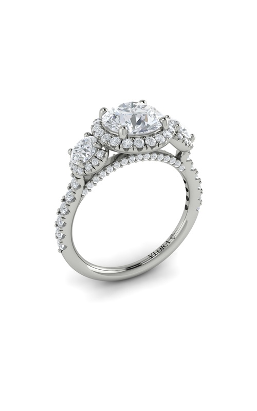 Vlora Three Stone, Halo Engagement Rings