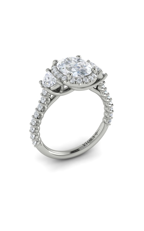 Vlora Three Stone, Halo Engagement Rings