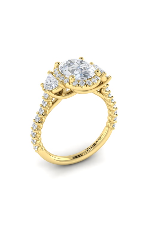 Vlora Three Stone, Halo Engagement Rings