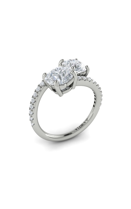 Vlora  Sidestone Round Engagement Ring VSD20247-14WG