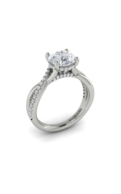 Vlora  Sidestone Round Engagement Ring VSC20111-RD15-14WG