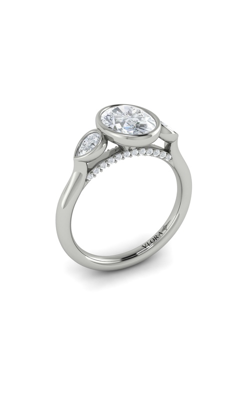 Vlora  Three Stone Oval Engagement Ring VST20281-OV15-14WG