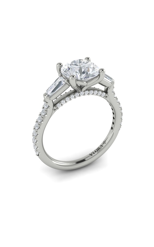 Vlora  Three Stone Round Engagement Ring VST20013-RD15-14WG