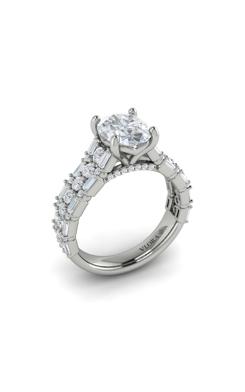 Vlora  Sidestone Oval Engagement Ring VSC20363-OV15-14WG