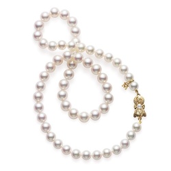 ◇Hei◇ miki pearl necklace [正規品/関税込] Akoya Cultured Pearl Necklace with Platinum-Plated Sliver Clasp