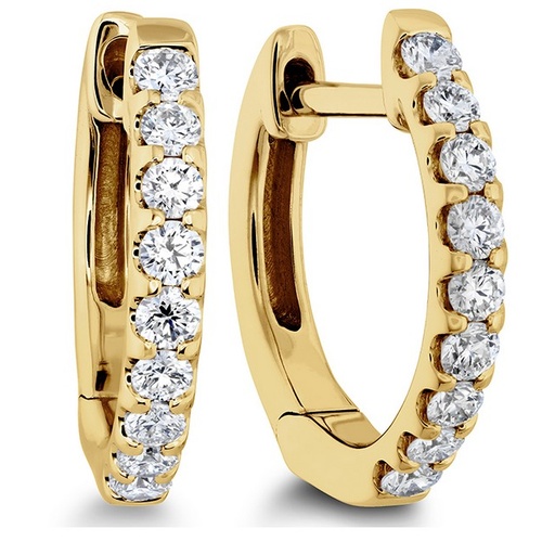 MEMOIRE FASHION ODESSA DIAMOND HUGGIE EARRINGS