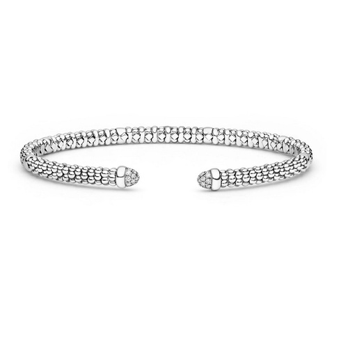 LAGOS SIGNATURE CAVIAR MINI VERSA DIAMOND CUFF BRACELET