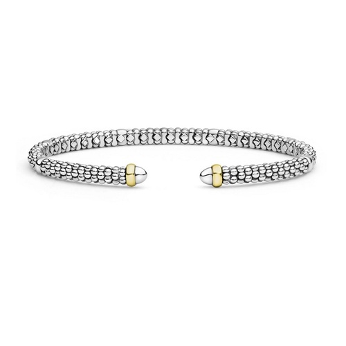 LAGOS SIGNATURE CAVIAR MINI VERSA 2 BAR TORQUE BRACELET-SM