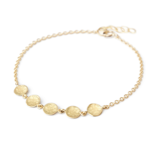 ANNE SPORTUN HAMMERED BEAD BRACELET-ADJUSTABLE