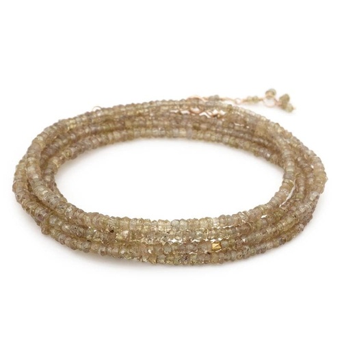 ANNE SPORTUN CHAMPAGNE GARNET  WRAP BRACELET- NECKLACE
