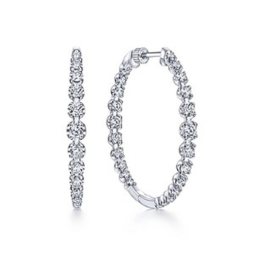 GABRIEL AND CO FASHION DIAMOND HOOP EARRING
