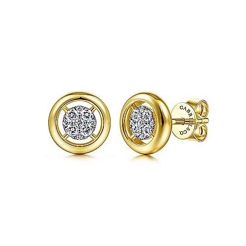 GABRIEL AND CO FASHION DIAMOND PAVE STUD EARRINGS