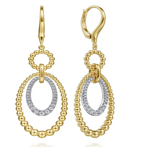 GABRIEL AND CO FASHION BUJUKAN OVAL DIAMOND DROP EARRINGS