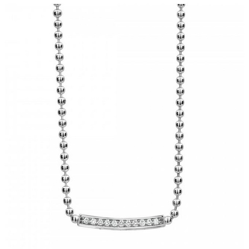 LAGOS CAVIAR SPARK DIAMOND BAR NECKLACE