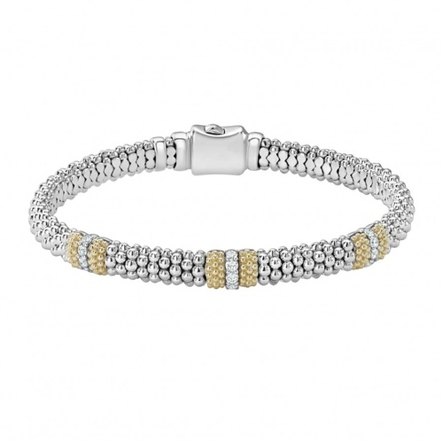 LAGOS CAVIAR LUX 3 DIAMOND STATION BRACELET