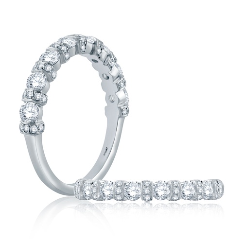 A. JAFFE DIAMOND BAR STYLE WEDDING BAND