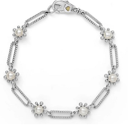 LAGOS LUNA PEARL FLEUR LINK BRACELET