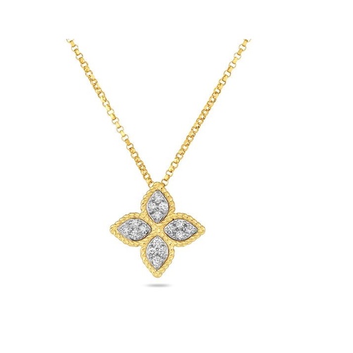 ROBERTO COIN PRINCESS FLOWER DIAMOND PENDANT