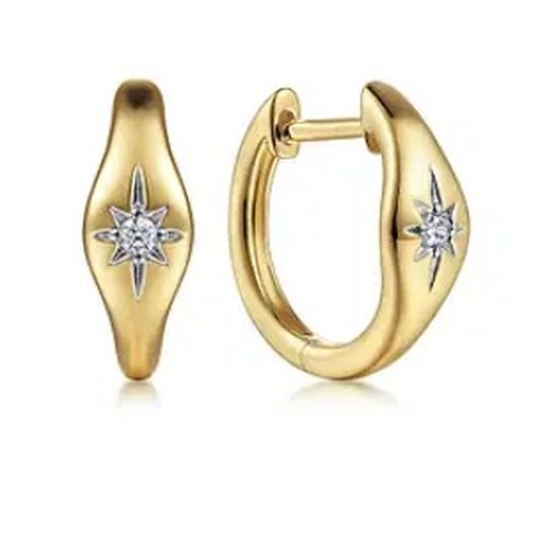 GABRIEL AND CO FASHION CONTEMPORARY DIAMOND HUGGIE EARRINGS