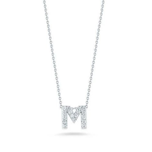 ROBERTO COIN TINY TREASURE  LOVE LETTER DIAMOND PENDANT- M