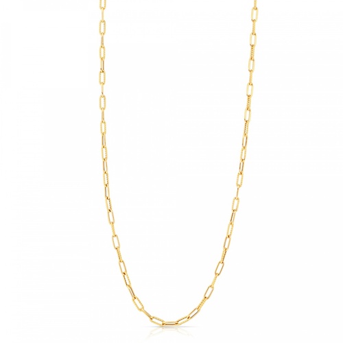 ROBERTO COIN SHINY/FLUTED PAPERCLIP CHAIN- 22 IN
