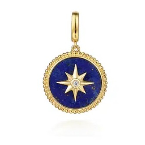 GABRIEL AND CO FASHION BUJUKAN DIAMOND/LAPIS MEDALLION