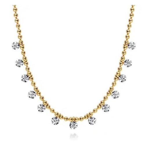 GABRIEL AND CO FASHION BUJUKAN DIAMOND DROP STATION NECKLACE