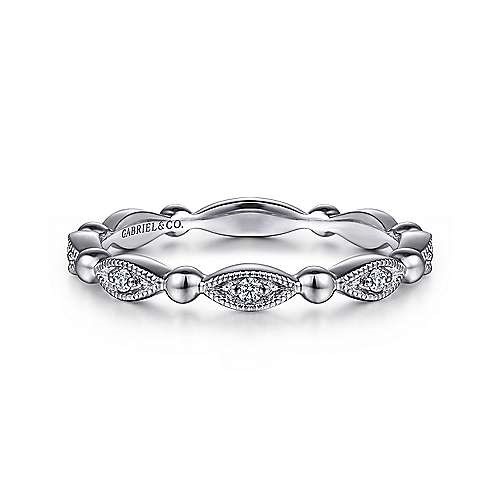 GABRIEL AND CO FASHION BUJUKAN MARQUISE STATION DIAMOND BAND