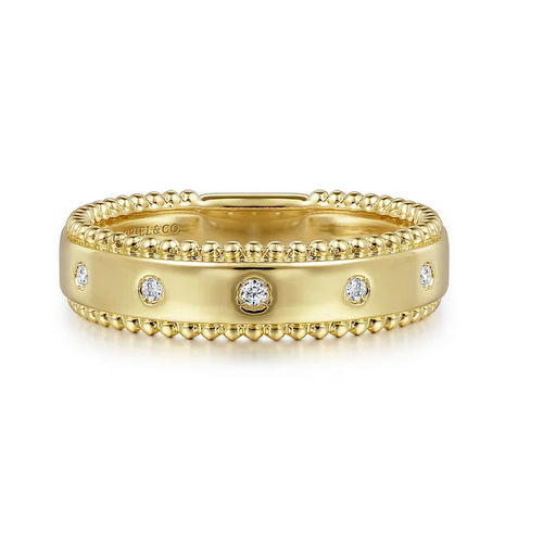 GABRIEL AND CO FASHION BUJUKAN WIDE DIAMOND STACKING BAND