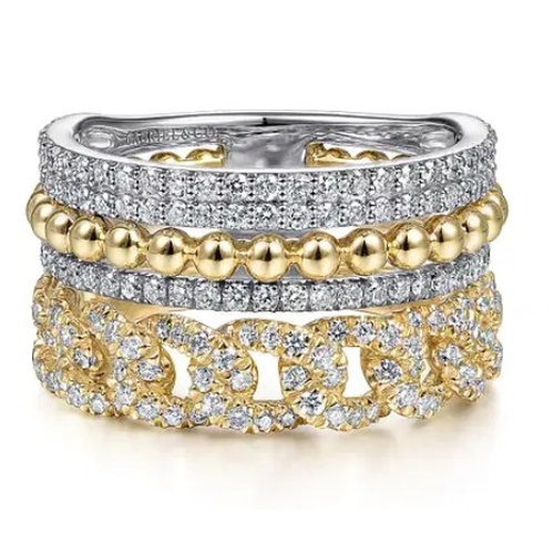 GABRIEL AND CO FASHION BUJUKAN MULTI ROW DIAMOND BAND