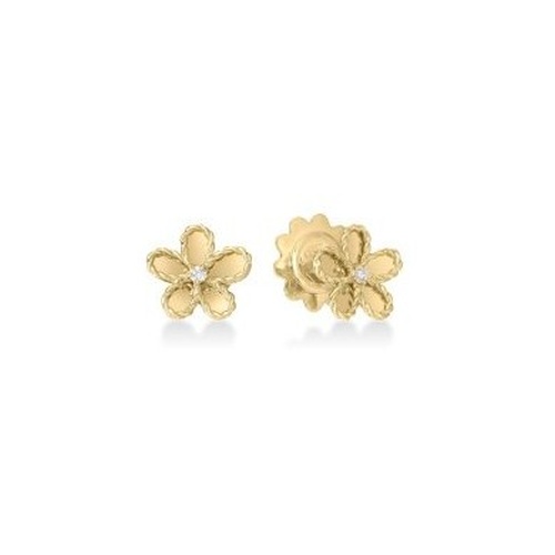 ROBERTO COIN JASMINE TINY FLOWER DIAMOND EARRINGS