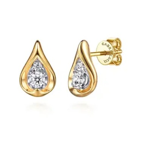 GABRIEL AND CO FASHION CONTEMPORARY TEARDROP DIAMOND EARRINGS