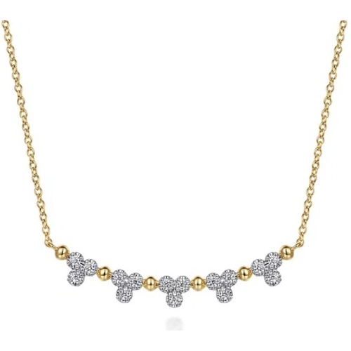 GABRIEL AND CO FASHION BUJUKAN TRIO DIAMOND BAR NECKLACE