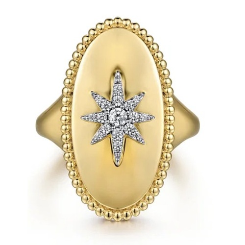 GABRIEL AND CO FASHION BUJUKAN STARBUST SIGNET RING