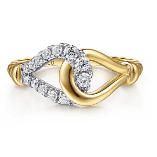 GABRIEL AND CO FASHION BUJUKAN DIAMOND HORSESHOE LINK RING