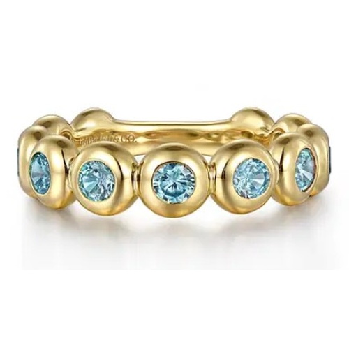 GABRIEL AND CO FASHION CONTEMPORARY BLUE TOPAZ STACKABLE BAND