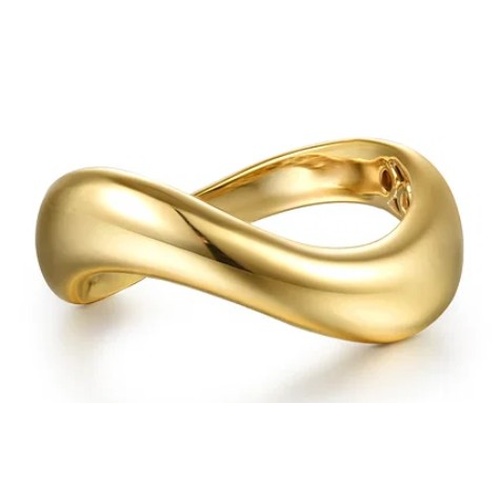 GABRIEL AND CO FASHION CONTEMPORARY GOLD WAVE STACKABLE BAND