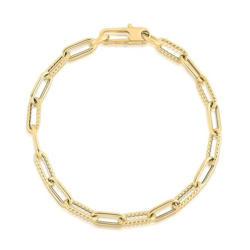 ROBERTO COIN FLUTED/SHINY PAPER CLIP BRACELET
