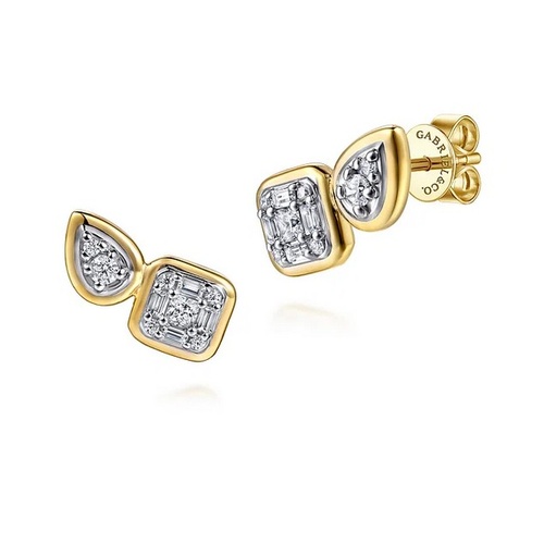 GABRIEL AND CO FASHION CONTEMPORARY DOUBLE CLUSTER EARRINGS
