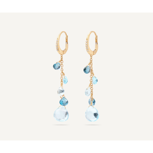 MARCO BICEGO PARADISE MIXED BLUE TOPAZ DROP EARRINGS