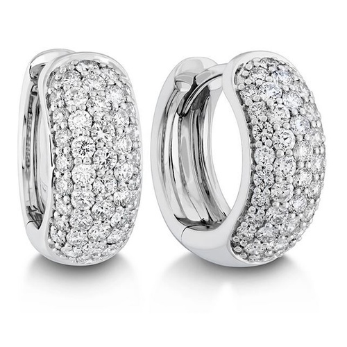 MEMOIRE FASHION PAVE HUGGIE EARRINGS