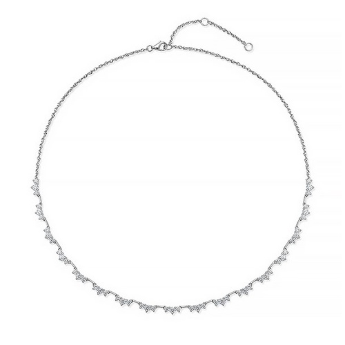 MEMOIRE FASHION TRINITY HALF LINE NECKLACE