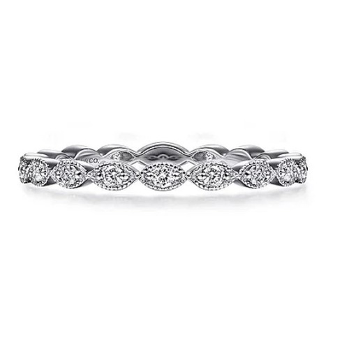 GABRIEL AND CO FASHION STACKABLE MARQUISE STATION DIAMOND BAND